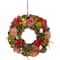 12.5" Mixed Floral Artificial Wooden Spring Wreath